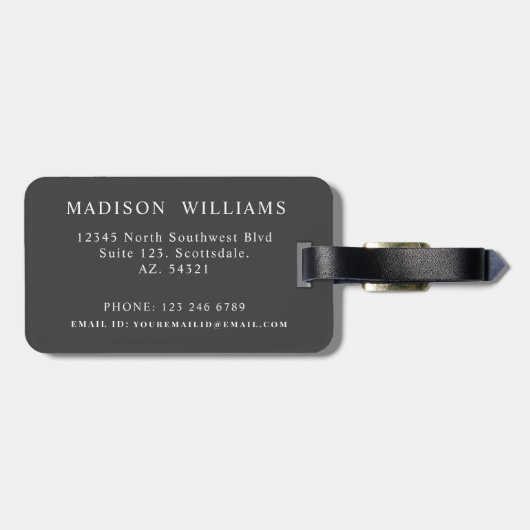 カスタムベージュピーチピンクグレーブラックパタアステカーン ラゲッジタグ (裏面横)