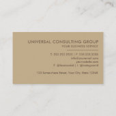 カスタムベージュブラウングレー金ゴールドフラワーズプロフェッショナル 名刺 (裏面)