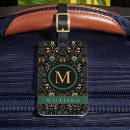 カスタムベージュブラックブラウン緑パタアステカーン ラゲッジタグ