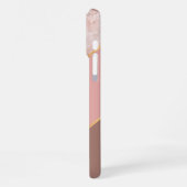 カスタムベージュマーブルのピンク大理石 iPhoneケース (左側面)
