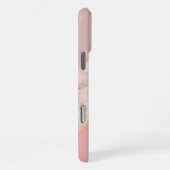 カスタムベージュマーブルのピンク大理石 iPhoneケース (右側面)