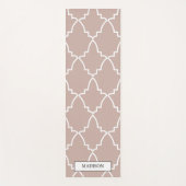 カスタムベージュモロッコ格子パターン ヨガマット (正面)