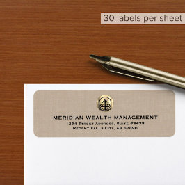 カスタムベージュリネンプリント住所 シール