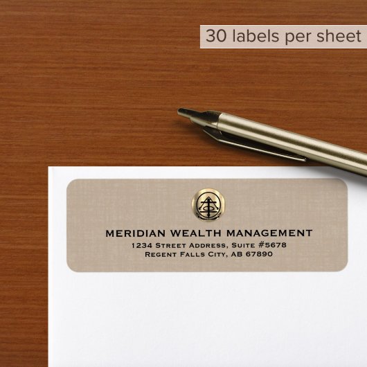 カスタムベージュリネンプリント住所 シール