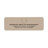 カスタムベージュリネンプリント住所 シール (正面)
