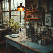 カスタムベージュ刺繍フローラ付き感動的 Case-Mate iPhoneケース