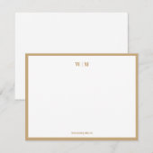 カスタムペア 結婚式 モノグラム クラシック ノートカード (正面/裏面)