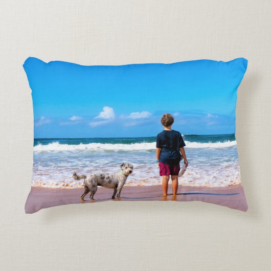 カスタムペットと自分のデザインの写真 アクセントクッション (正面)