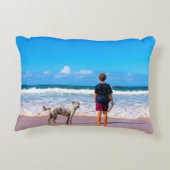 カスタムペットと自分のデザインの写真 アクセントクッション (裏面)