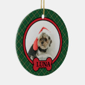 カスタムペットのクリスマスパーソナライズされた犬の写真 セラミックオーナメント (右)