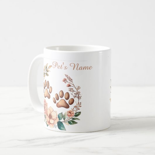 カスタムペットのマグパーソナライズされた – 犬と猫好きギフト コーヒーマグカップ (正面左)