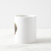 カスタムペットの写真と名前のハート コーヒーマグカップ (中央)