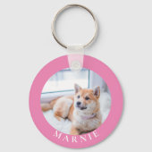 カスタムペットの写真と名前の両面 キーホルダー (正面)