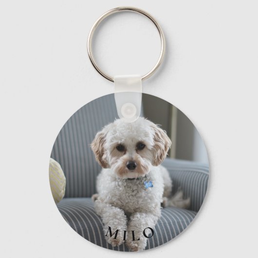 カスタムペットの写真と名前の両面 キーホルダー (裏面)