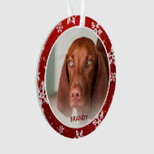カスタムペットの写真と名前フェスティバルクリスマス オーナメント (正面)