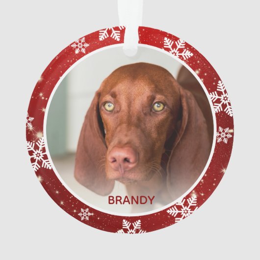 カスタムペットの写真と名前フェスティバルクリスマス オーナメント (裏面)
