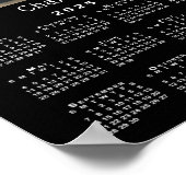 カスタムペットの写真と名前2025カレンダーブラック ポスター (角)