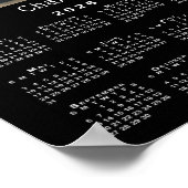 カスタムペットの写真と名前2026カレンダーブラック ポスター (角)