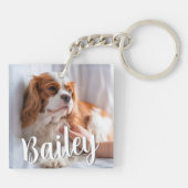 カスタムペットの写真と名前 キーホルダー (裏面)