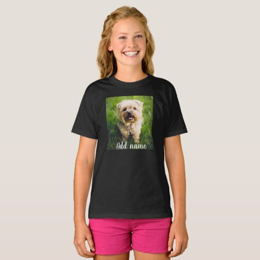 カスタムペットの写真と名前Tシャツ Tシャツ (正面フル)