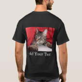 カスタムペットの写真と面白いテキストの個人猫 Tシャツ (裏面)