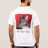カスタムペットの写真と面白いテキストの個人用猫 Tシャツ (裏面)