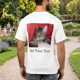 カスタムペットの写真と面白いテキストの個人用猫 Tシャツ