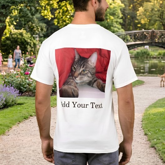 カスタムペットの写真と面白いテキストの個人用猫 Tシャツ
