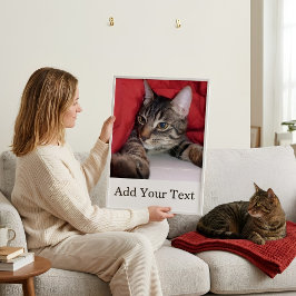 カスタムペットの写真と面白いテキストの猫のギフト ポスター