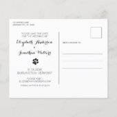 カスタムペットの写真コラージュ犬の結婚式の日付を保存 (裏面)