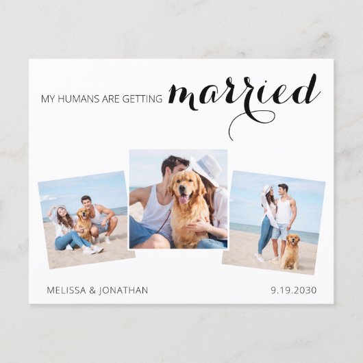 カスタムペットの写真コラージュ犬の結婚式の日付を保存 (正面)