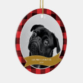 カスタムペットの写真バッファロープレイドクリスマスオーナメント セラミックオーナメント (右)
