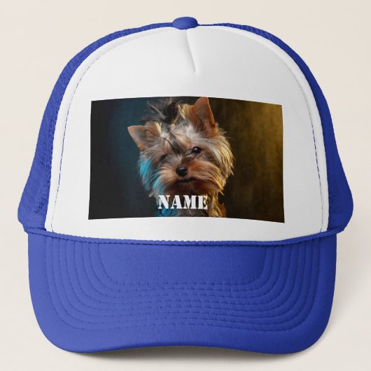 カスタムペットの写真パーソナライズされたギフト、シックエレガント キャップ (正面)
