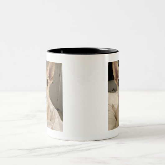 カスタムペットの写真マパーソナライズされたグ – Dog or Cat Pic ツートーンマグカップ (中央)