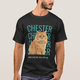 カスタムペットの名前と写真 楽しい猫好き ヴィンテージ Tシャツ