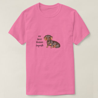カスタムペットの名前付きダックスフント最良の友達 Tシャツ