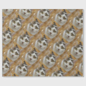 カスタムペットの家族の写パーソナライズされた真 ラッピングペーパー (フラット)