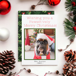カスタムペットの犬の写真で幸せなクリスマス シーズンカード