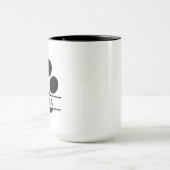 カスタムペットの足跡マグ | ブラック&ホワイト マグカップ (中央)