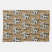 カスタムペットまたは家族の写パーソナライズされた真 キッチンタオル (横)