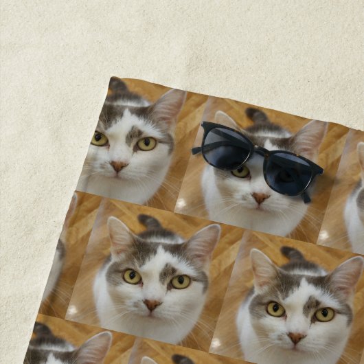 カスタムペットまたは家族の写パーソナライズされた真 ビーチタオル (インサイチュ)