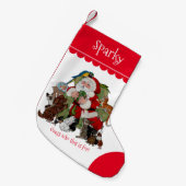 カスタムペットクリスマスサンタドッグキャットラビットおもしろい スモールクリスマスストッキング (正面 (吊り時))