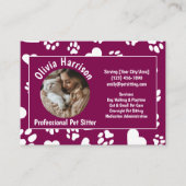 カスタムペットシッターの名刺 – Garnet Red 名刺 (正面)
