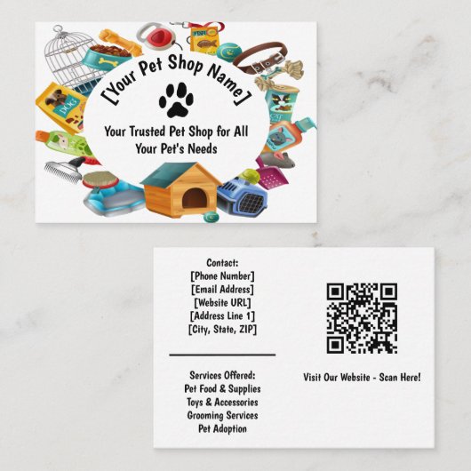 カスタムペットショップ名刺 名刺 (正面/裏面)