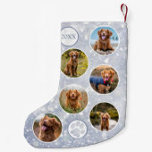 カスタムペットドッグシルバー スモールクリスマスストッキング (裏面)