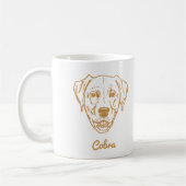 カスタムペットドッグハンドスケッチ コーヒーマグカップ (左)