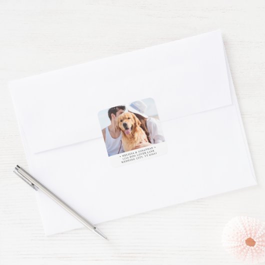 カスタムペットドッグ差出人住所 スクエアシール (封筒)