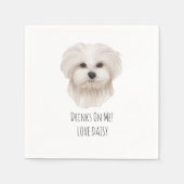 カスタムペットドッグ結婚のペットポートレートペットラブ スタンダードカクテルナプキン (正面)