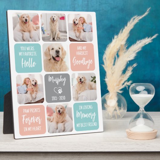 カスタムペットドッグ記念シックなパステルカラー7写真 フォトプラーク (側面)