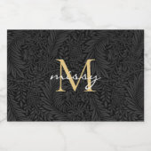 カスタムペットネーム黒植物学金ゴールドスクリプト フードラベル (シングルラベル)